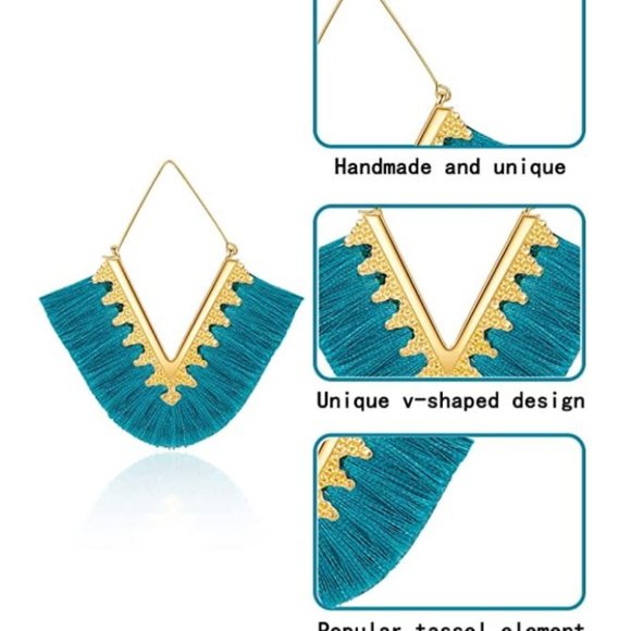 2/$25❣️Triangular Fringe Earrings - Picture 3 of 4